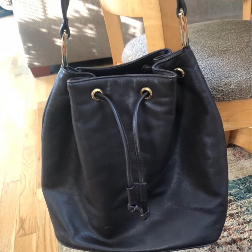 Dillards Cinch Drawstring Bucket Bag Chocolate Brown Crossbody/Shoulder